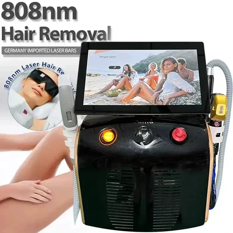 4-in-1 soprano titanium 755nm 808nm 1064nm diode laser 3500w permanent hair removal machine IPL NDYAG tattoo removal machine