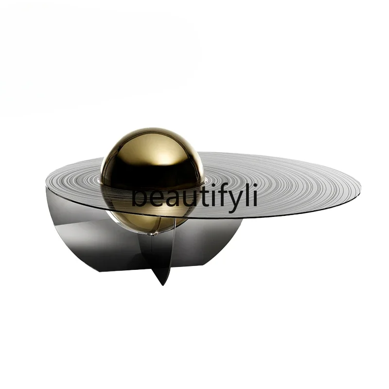 

Coffee table/Italian minimalist sales office reception area negotiation sofa metal planet coffee table