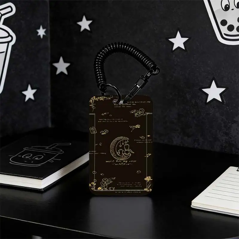 Card Protection Cover for Kpop Photocard Holder Photo Protector Stretchable Spring Cord Student Bus/Meal Card Protection Case