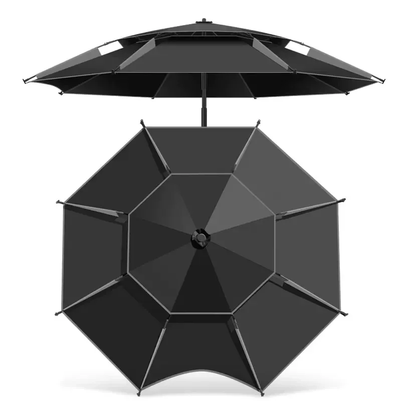 Folding Fishing Umbrella 1.8-2.6M Double-Layer Rainproof Sun Protection Parasol Fishing Umbrella Anti UV Sunshade Beach Umbrella