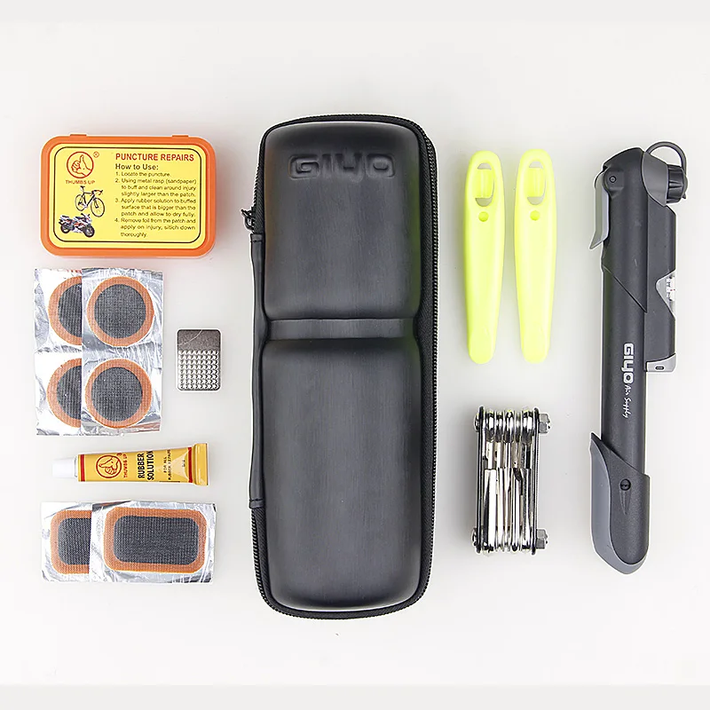 Bicycle Repair Tools Portable MTB Bike Tire Repair Kits Bicycle Tool Pump Cycling Puncture Repair Tool Bag Bike Storage Bottle