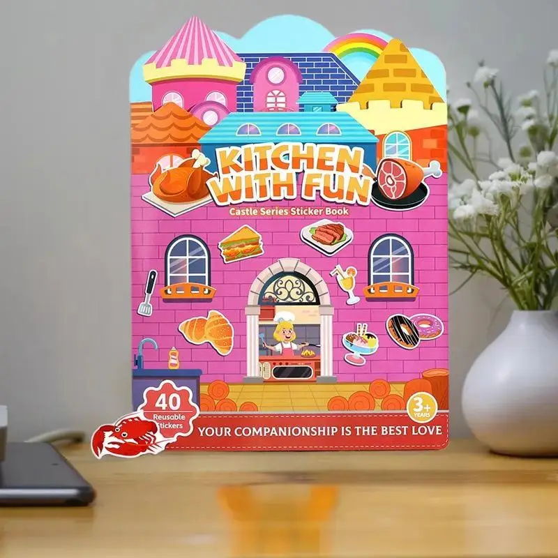 Herbruikbare draagbare DIY Jelly Sticker Busy Book met meerdere thema's voor kinderen.