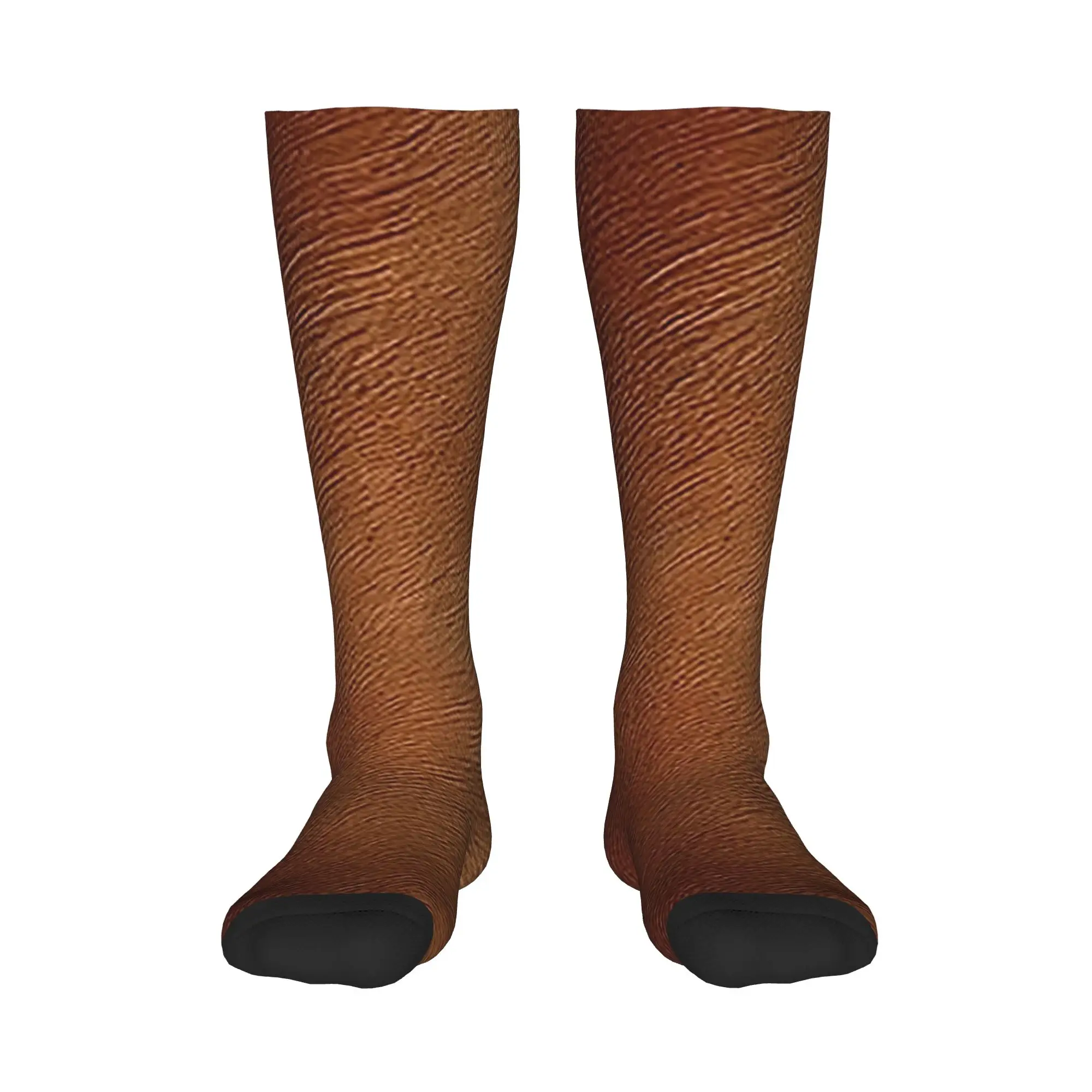 All Seasons Crew Stockings Brown Cowhide Cow Skin Print Socks Harajuku Crazy Hip Hop Long Socks Accessories for Men Women