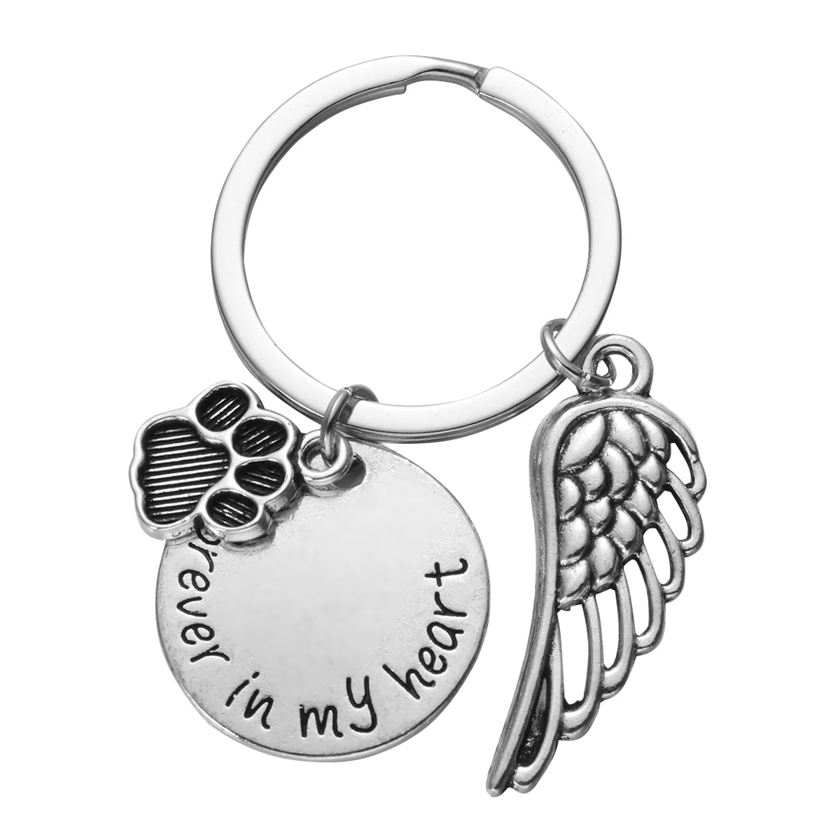 

Pet Memorial Keychain Cat Custom Footprint Keychains Creative Holder Souvenir Kawaii