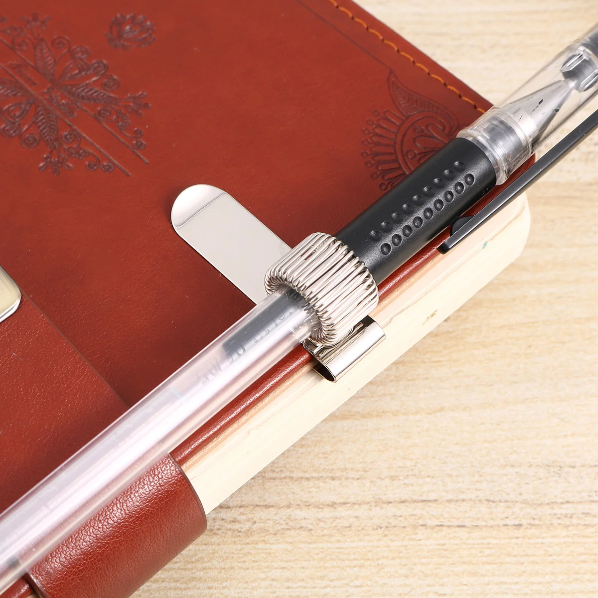 

12Pcs Metal Pen Holder Creative Spring Clip Pen Organizer Portable Stationery Accessory Hard Wear Resistant for Students Nurses