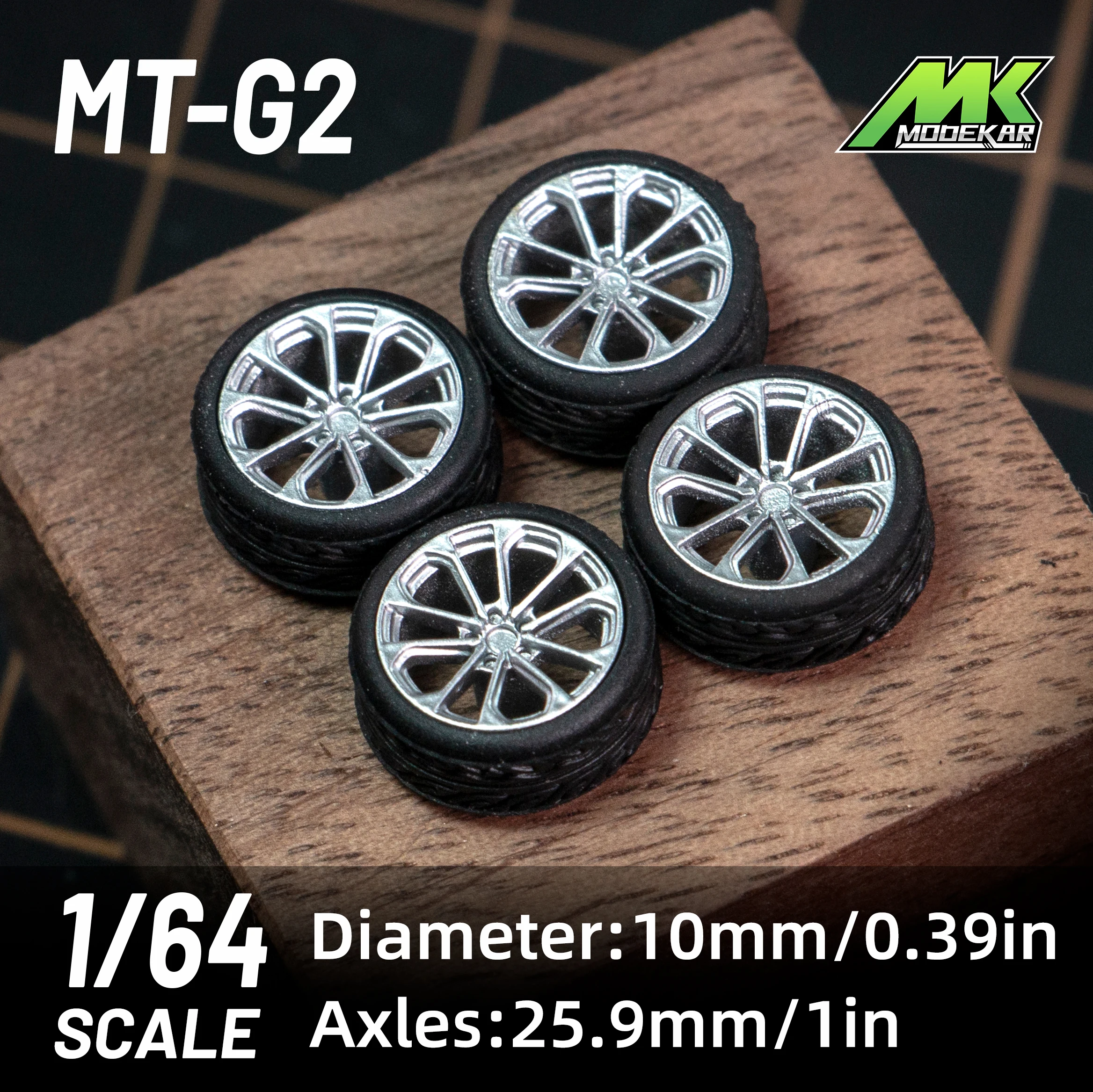 1/64 microkiom Wheel with Rubber Tires 10mm Model Car Conversion Parts JDM Hot Wheels MiniGT MT-G