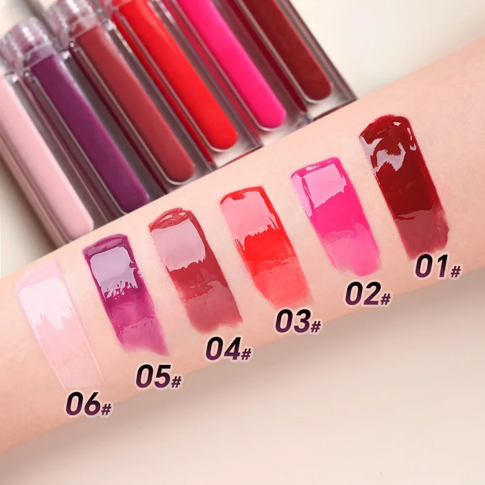 Private Label Lip Gloss Custom Logo Pigment Waterproof Moisturizer Water Mirror Fine Non-Stick Cup Non Fading Makeup Wholesale