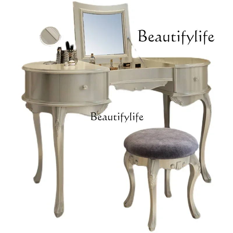 

05-yj15 European neoclassical dresser French light luxury bedroom storage integrated dressing table small apartment desk