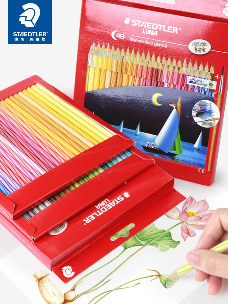 Staedtler Luna Classic Water Color Pencil 48 Colors Design Art Painting Water Soluble Drawing Professional Colored Pencil lapiz