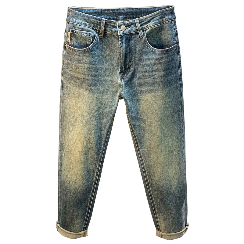 Nosttorn-Jean Délavé pour Homme, Pantalon en Denim de Rue, Coupe Slim, Rétro, Simple, Assressentià Tout, Tendance de Style Américain, Automne