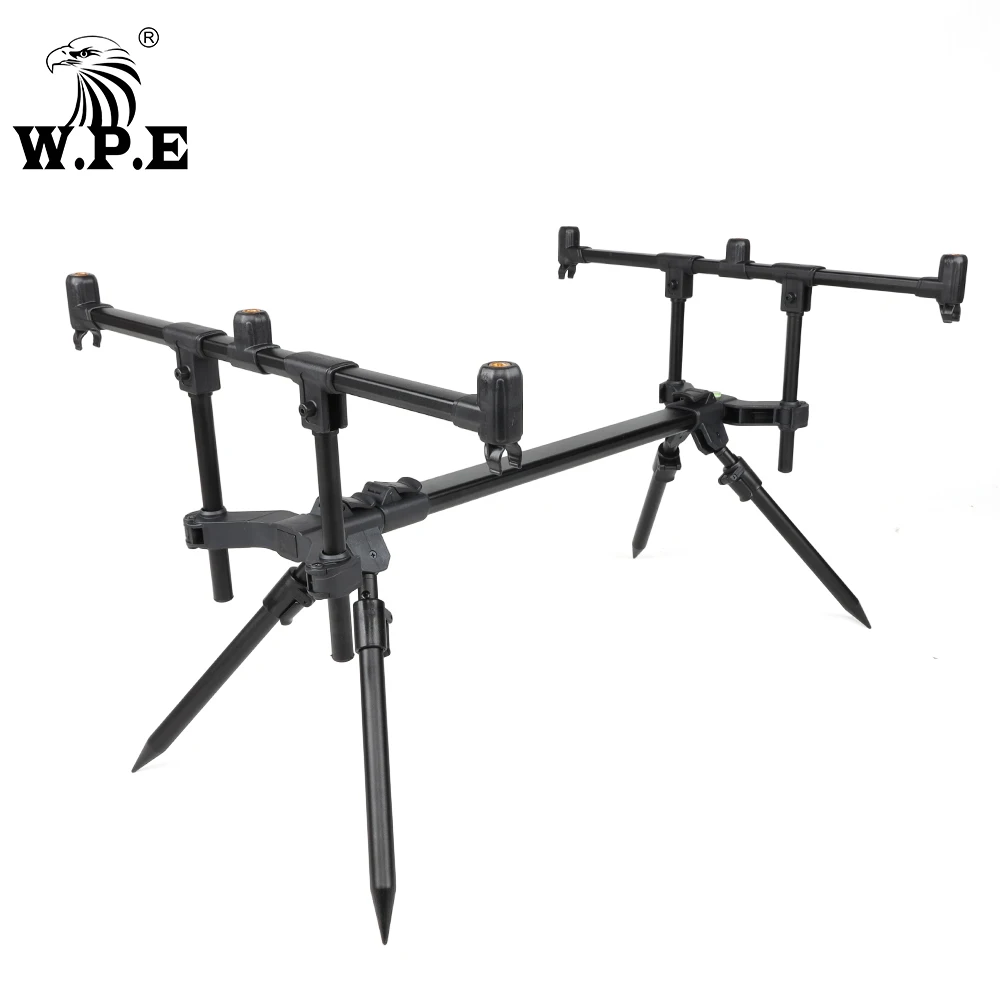 W.P.E Carp Fishing Rod Holder Adjustable Retractable Folding Rod Pod Stand Holder Bracket Fishing Rod Pole Fishing Accessories