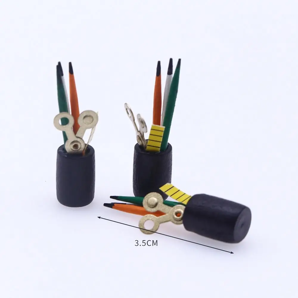 1:12 スケール文具人形アクセサリー消しゴム定規ミニチュア色鉛筆飾りペンコンテナドールハウス筆記用具