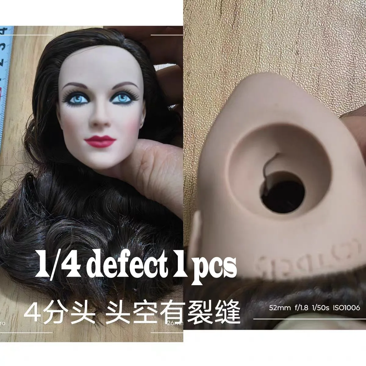 Tête de poupée BJD T01 1/6 pour garçon, maquillage modifiable, yeux ouvrables, bébé monstre, tête chauve, idéale pour la pratique des défauts de la peau.