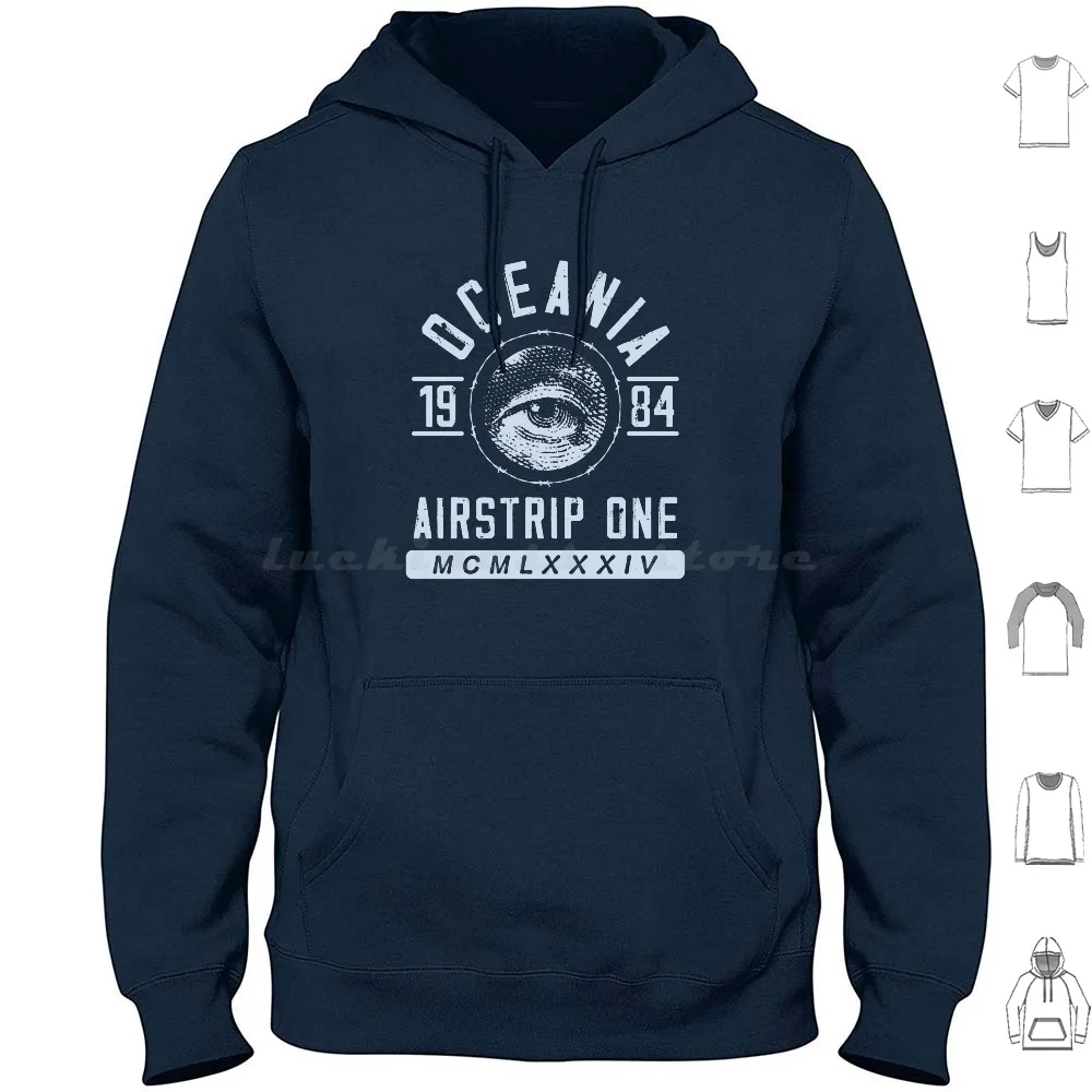 Oceania , Airstrip One ( Blue ) Hoodie Cotton Long Sleeve George Orwell Orwell 1984 Nineteen Eighty Four