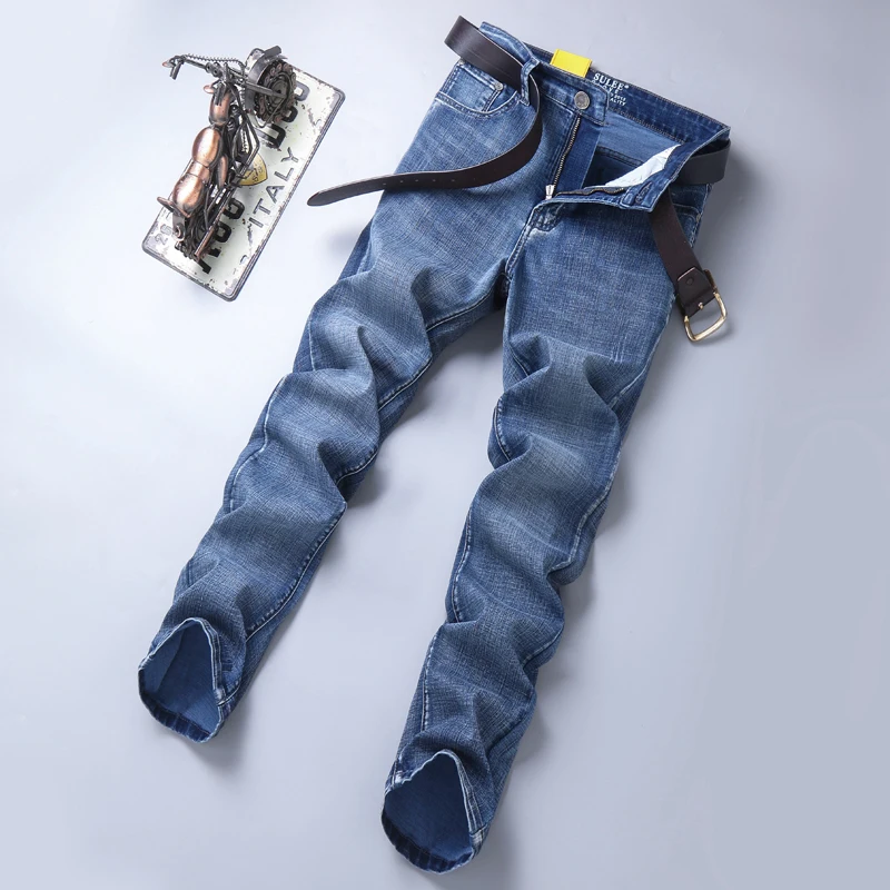 KUBRO 2025 New Spring Fashion Men's Jeans Business Casual Stretch Straight Denim Trousers Classic All Match Male Brand Clothing