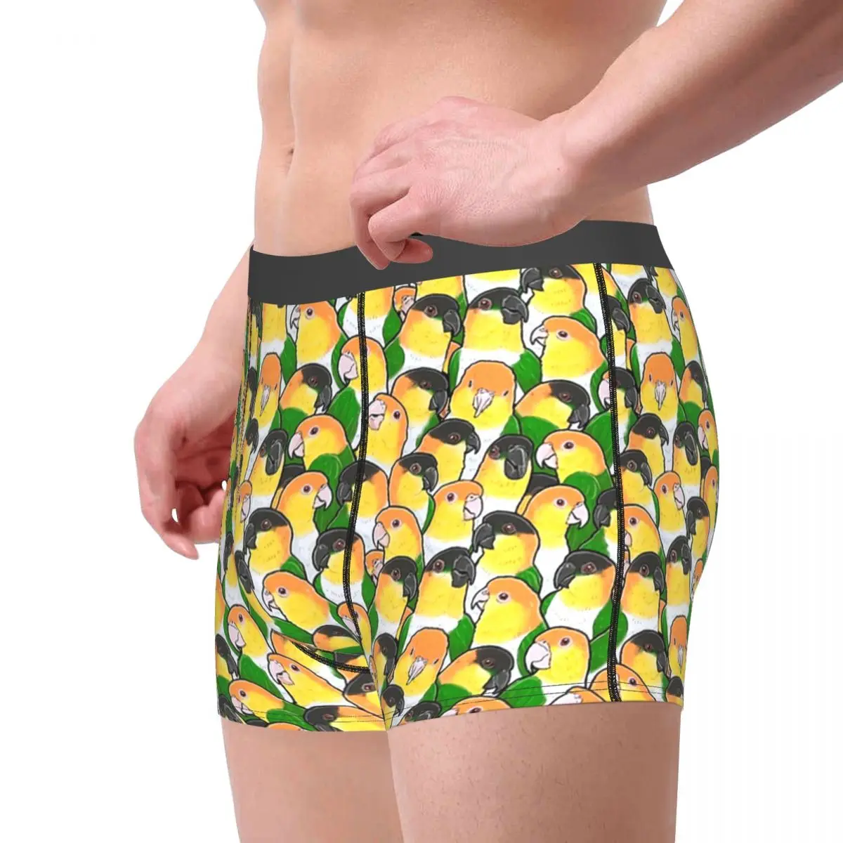 Caique Parrots Underpants Breathbale Panties Male Underwear Print Shorts Boxer Briefs