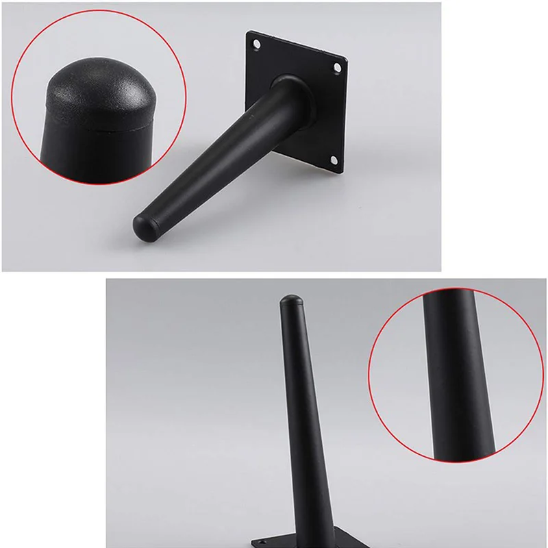 Metal Furniture Legs 20CM Black Inclined Cone Feet Bed Cabinet Table Sloping Feet For Table And Chair Furniture image 5