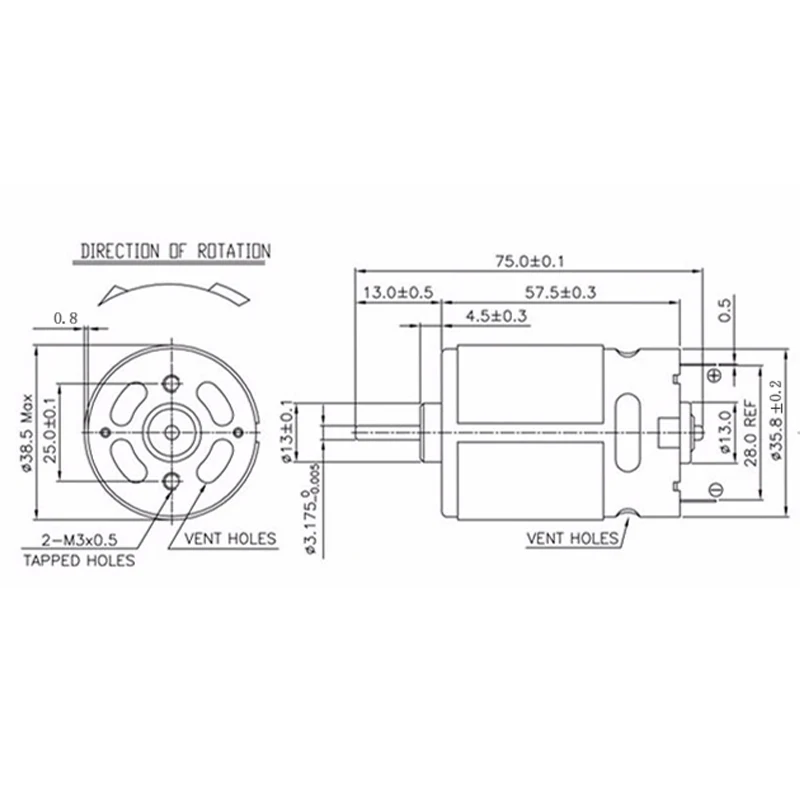 RS550Motor14Teeth para furadeira de carga sem fio O motor mais vendido são escovas