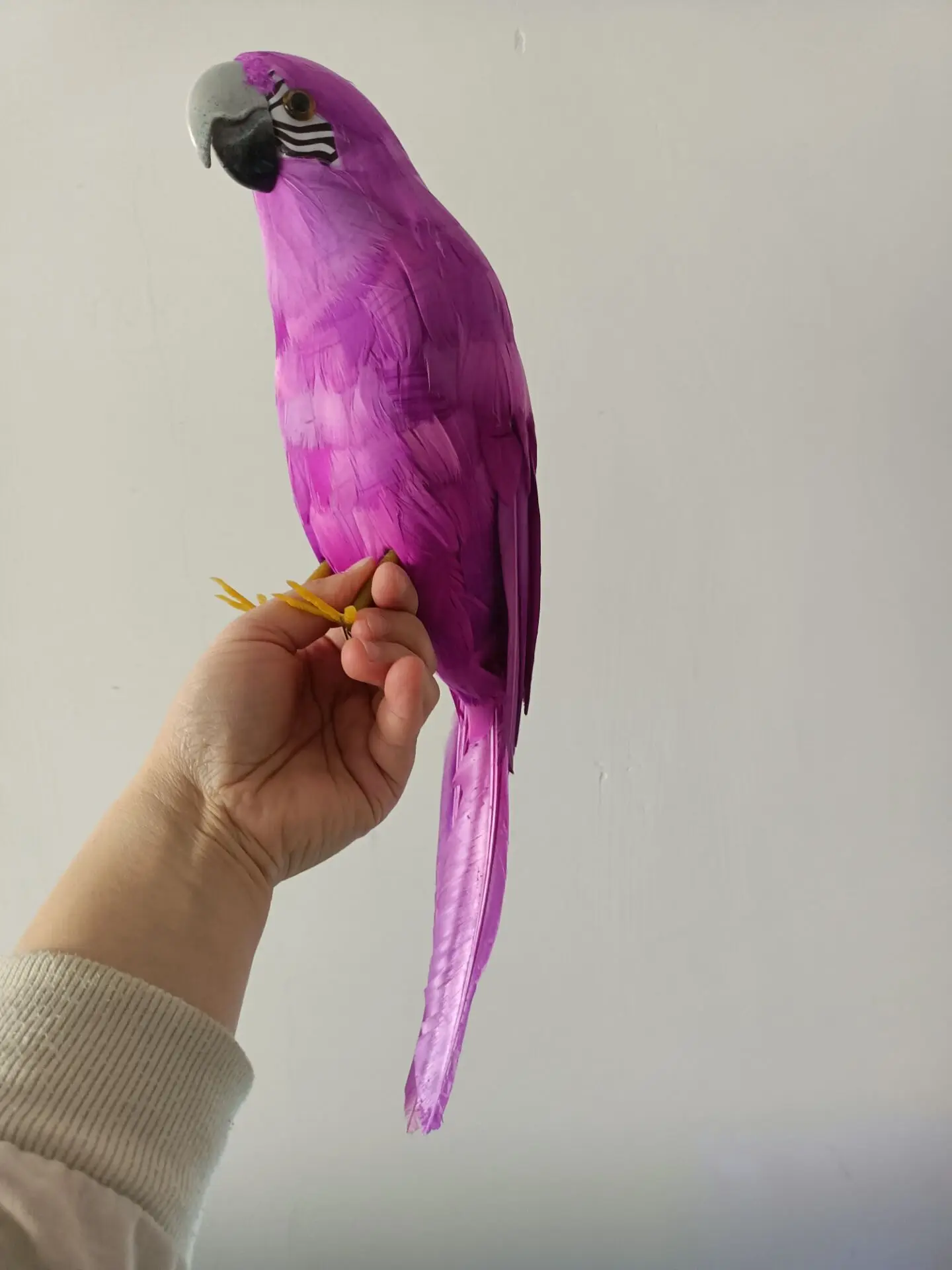 

new purple foam and feather parrot model garden decoration gift about 42cm a2785