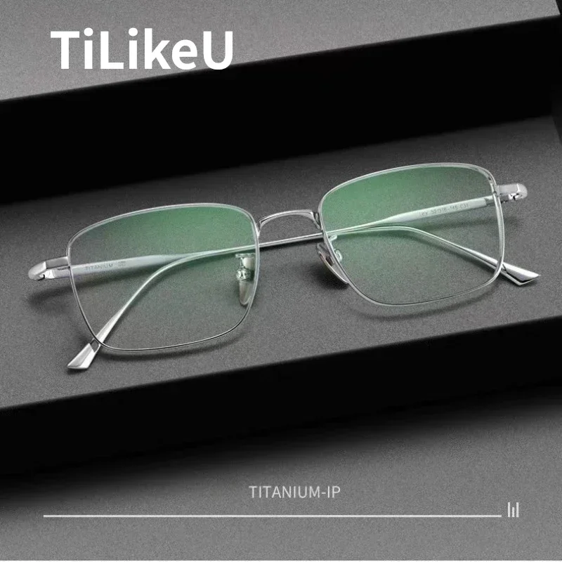 Japanese Pure Titanium Brand Retro Rectangular Glasses Frame Men Women Ultralight Full Rim Prescription Eyeglass Reading Eyewear