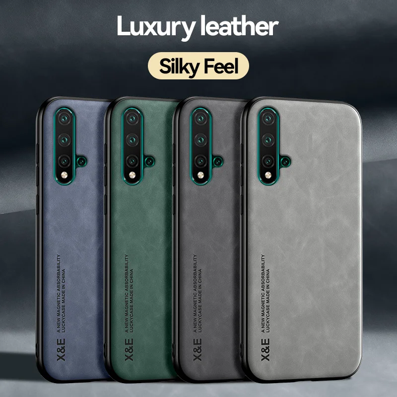 For Huawei Nova 5T 5 T Honor 20 Case Leather Car Magnetic With Metal Plate Back Cover For Honor 20 Pro 20S Nova5T Phone Cases