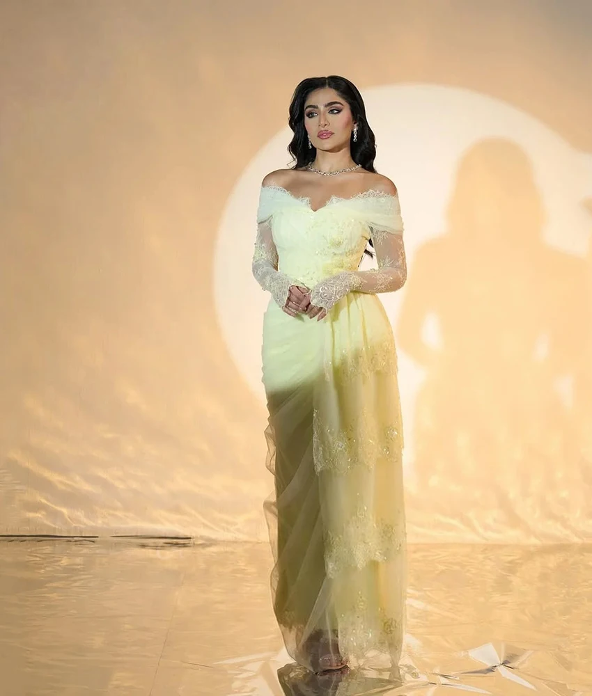 

MCDV Нежное тюлевое прямое вечернее платье с открытыми плечами, расшитое бисером и блестками, высокое качество, платья знаменитостей