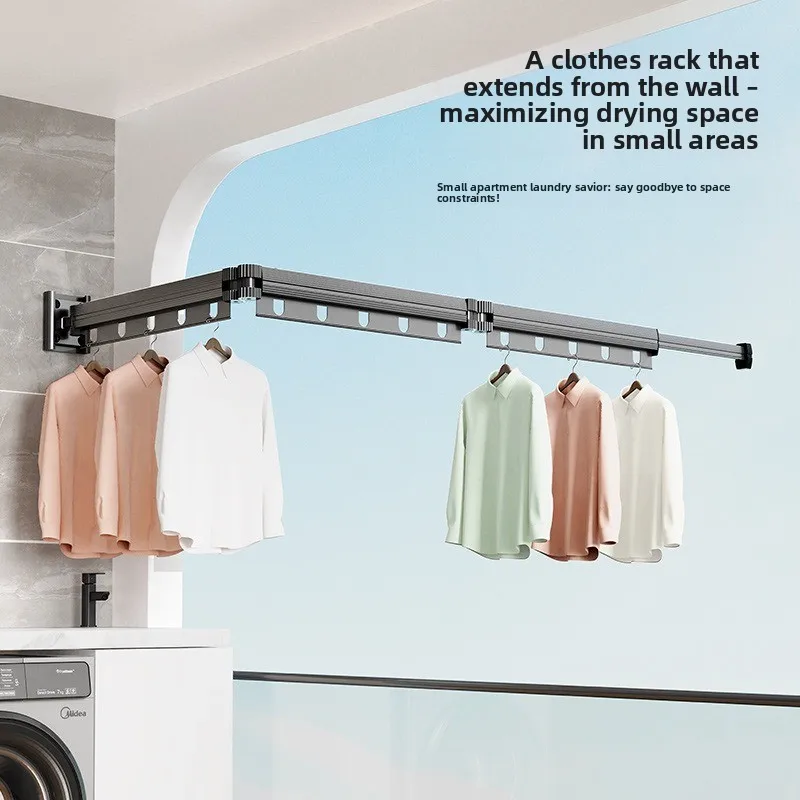 4-Section Folding Laundry Hanger, Rotatable, Space Saving for Home
