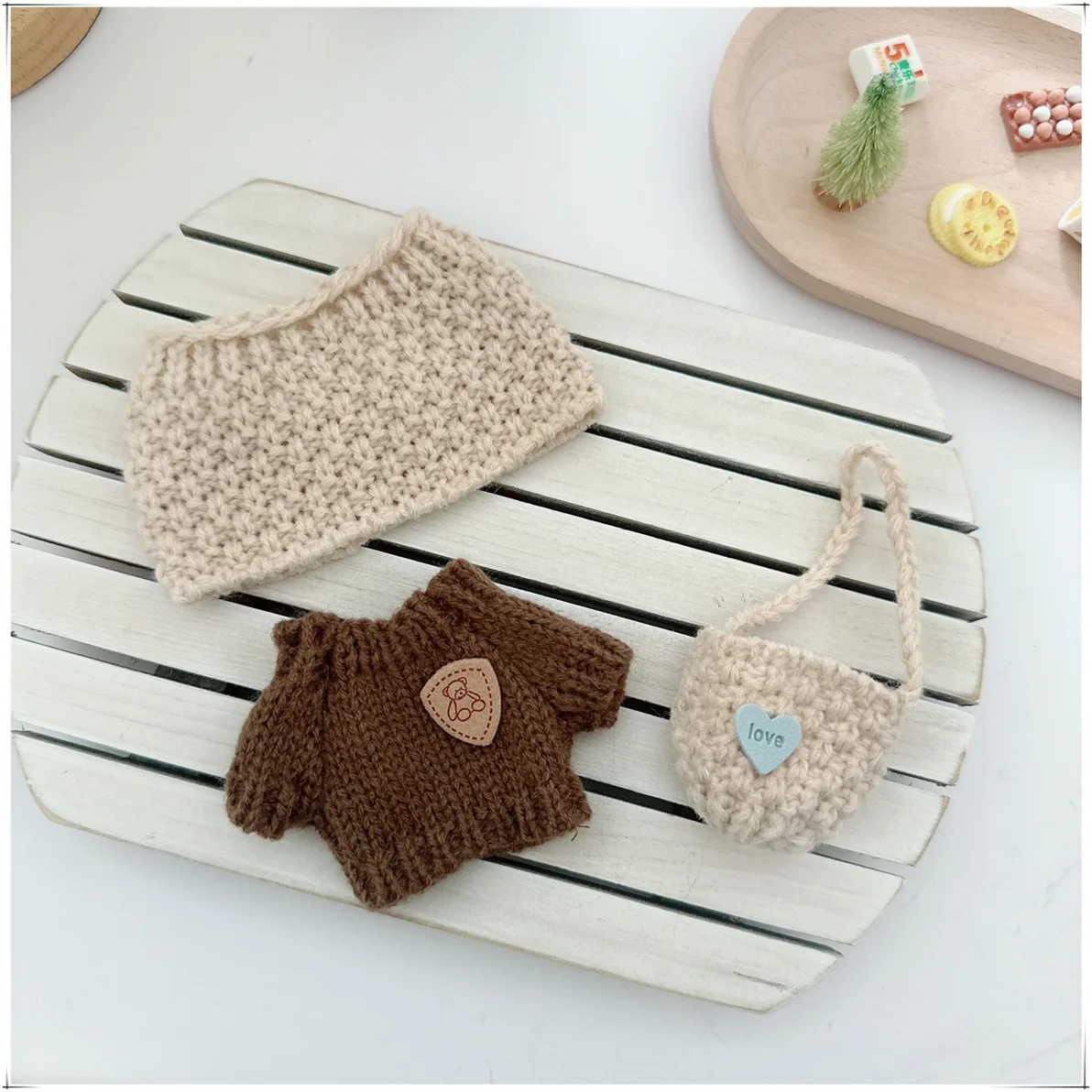 Per Labubu V1 V2 Idol Cute Doll Vestiti Moda Maglione Outfit Accessori Seduta Festa Rosa Bianco A Righe Maglione Coppa Abbigliamento