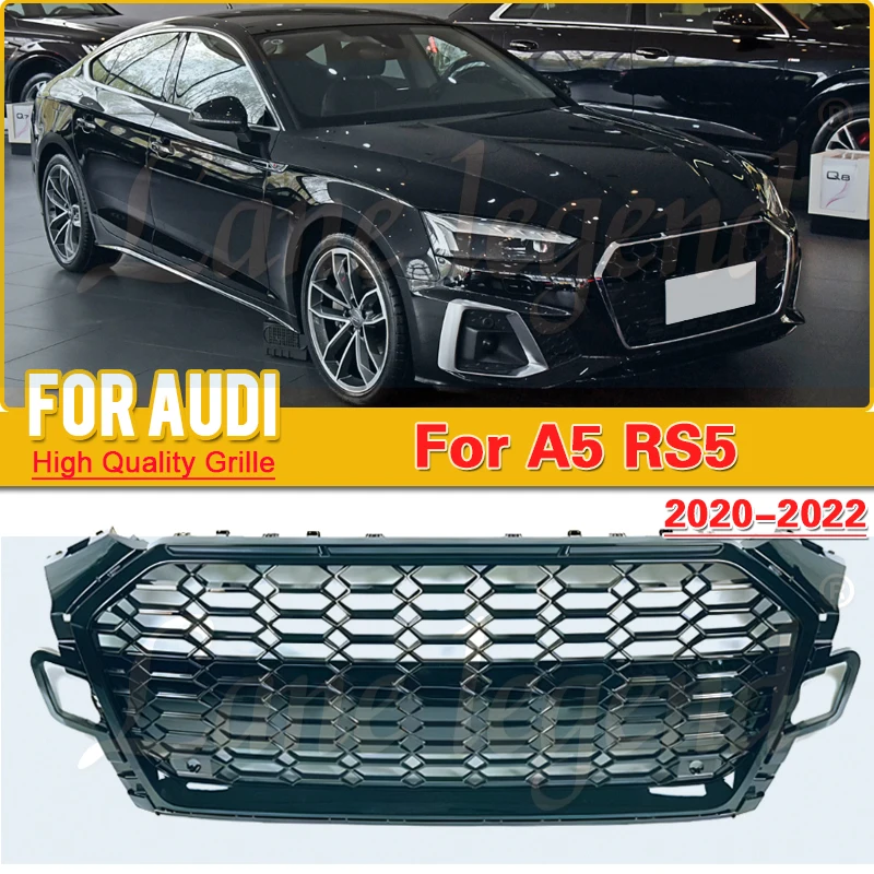 Racing Grills Front Bumper Grille Honeycomb Sport Grill Car Bumper Grille For A5/S5 2020 2021 2022 For RS5 Grill Style