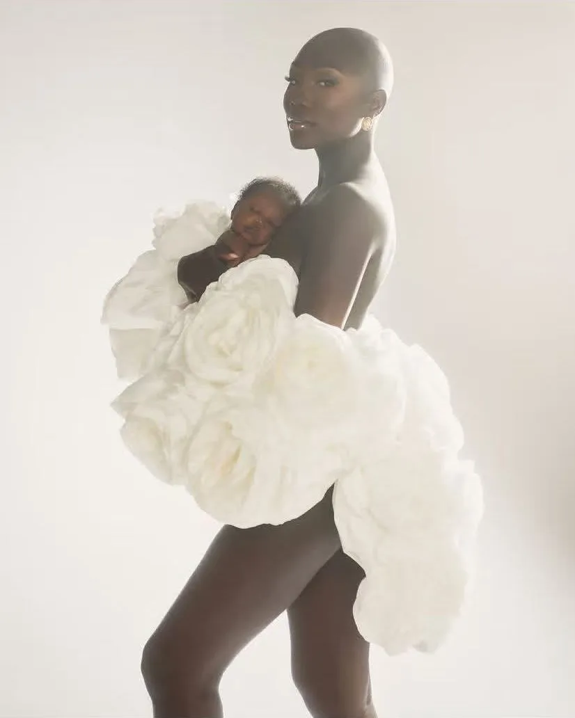 Ivoor bloemen jas organza vrouwen Cape handgemaakte moederschap oversize jas bruiloft bruids tops bloemen jas voor fotoshoot