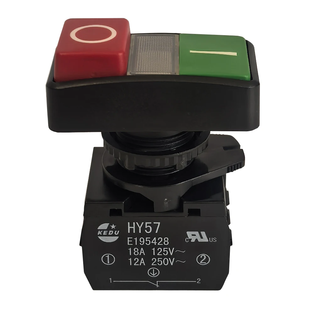 1Pcs KEDU HY57 Push Button Switches for Industrial Electrical Appliances and Similar Device 1NO 1NC AC125V 250V 400V E195428