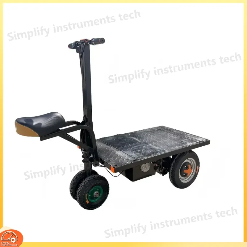 Platform Trolley 1000W Heavy Duty Industrial Warehouse Cargo Transport Cart with 4 Wheels 500KG Load Capacity for