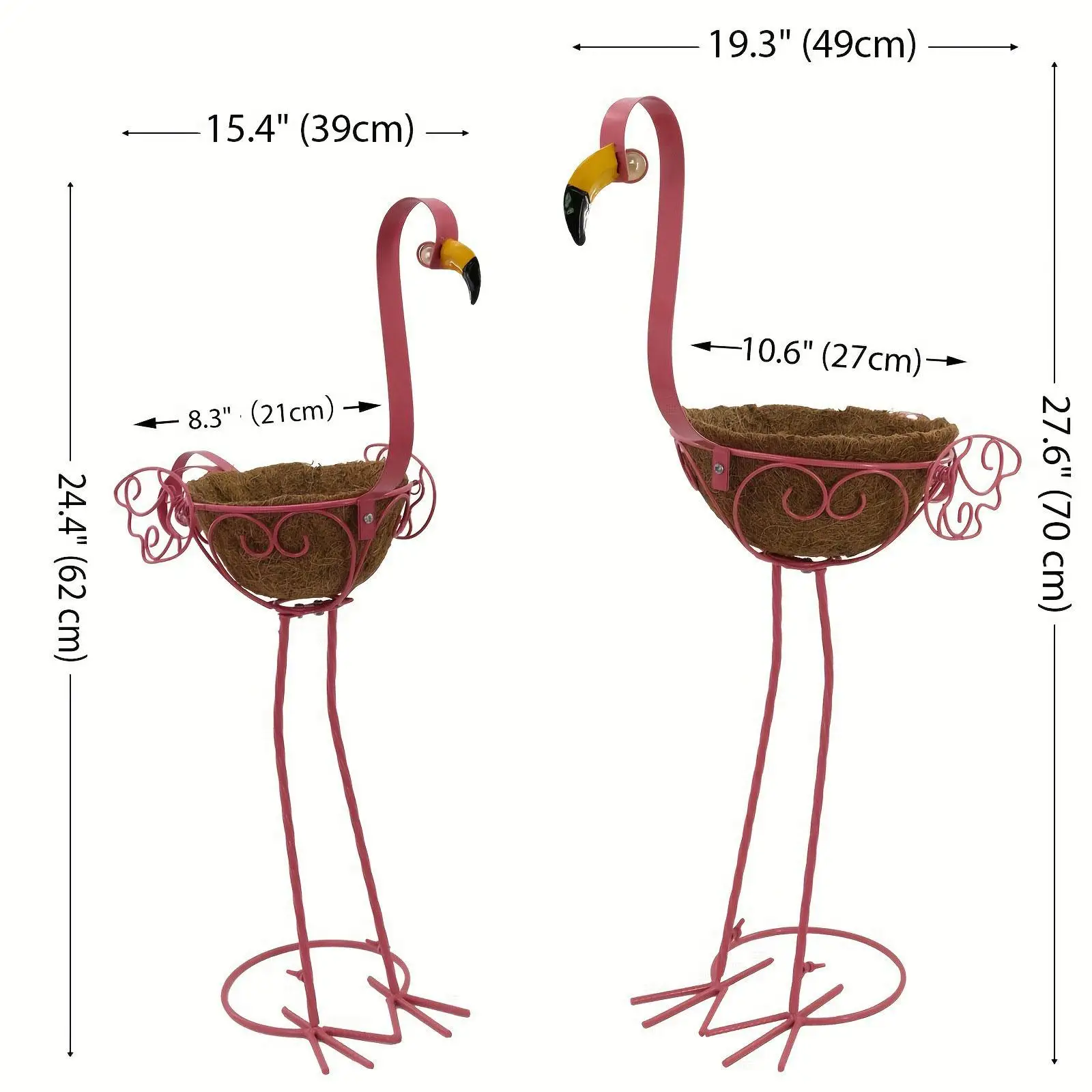 Flamingo Planter Stand Iron Decorative Flowerpot Rack for Garden Flamingo Outdoor Indoor Plant Display