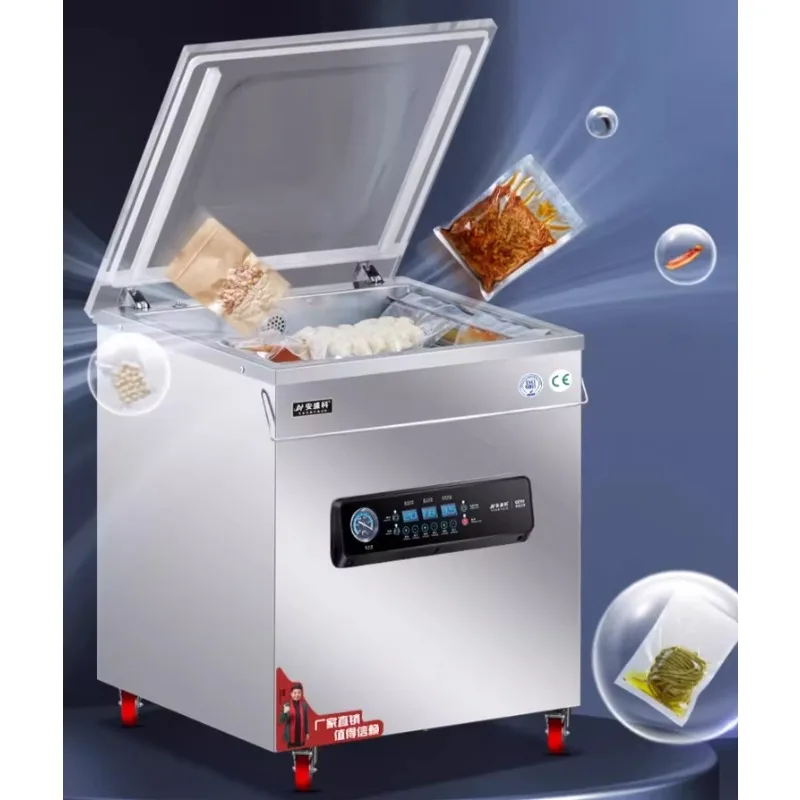 Electric Fully Automatic High-Capacity 650 Vacuum Sealer Packager For Sweet Corn Cashew Nut Brick Rice Bean Packaging In Pouches