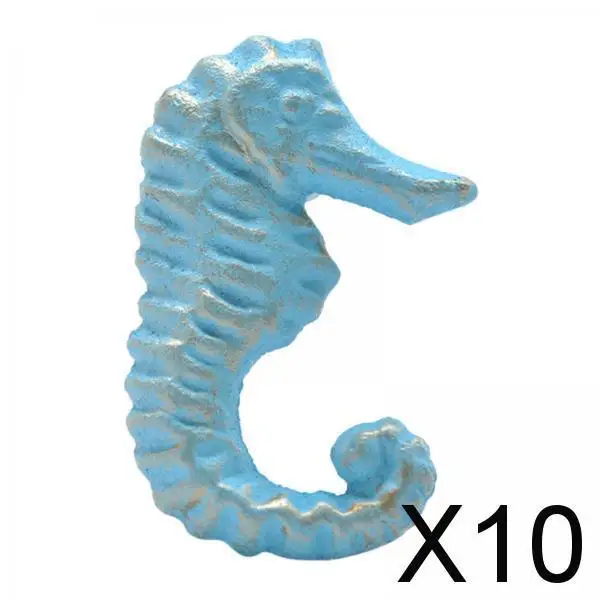 

10xCabinet Knobs Easy Installation Kitchen Cabinet Farmhouse Drawer Pull Handle Seahorse Blue