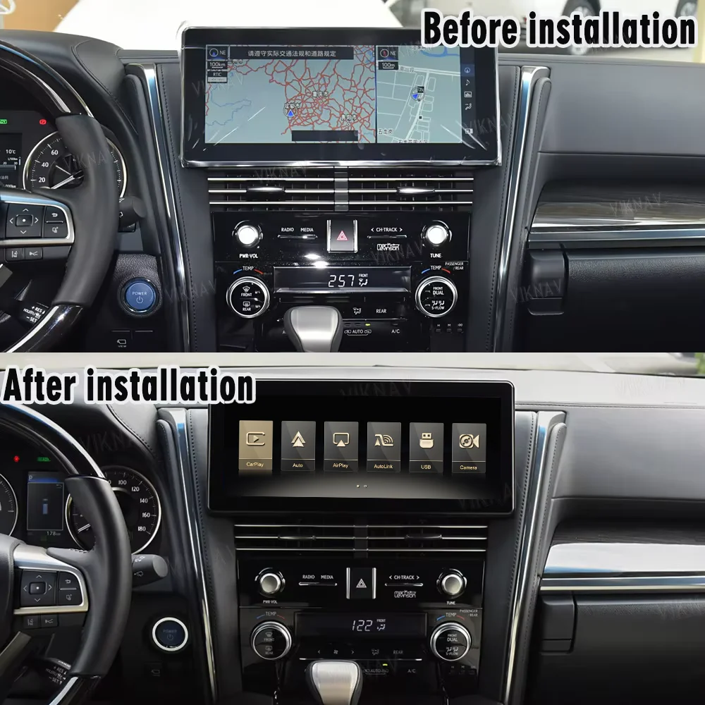Viknav Linux Interface Box 12.3 Inch Screen For Lexus LM 2020-2023 Wireless Apple CarPlay Android Auto Only Support Original Car