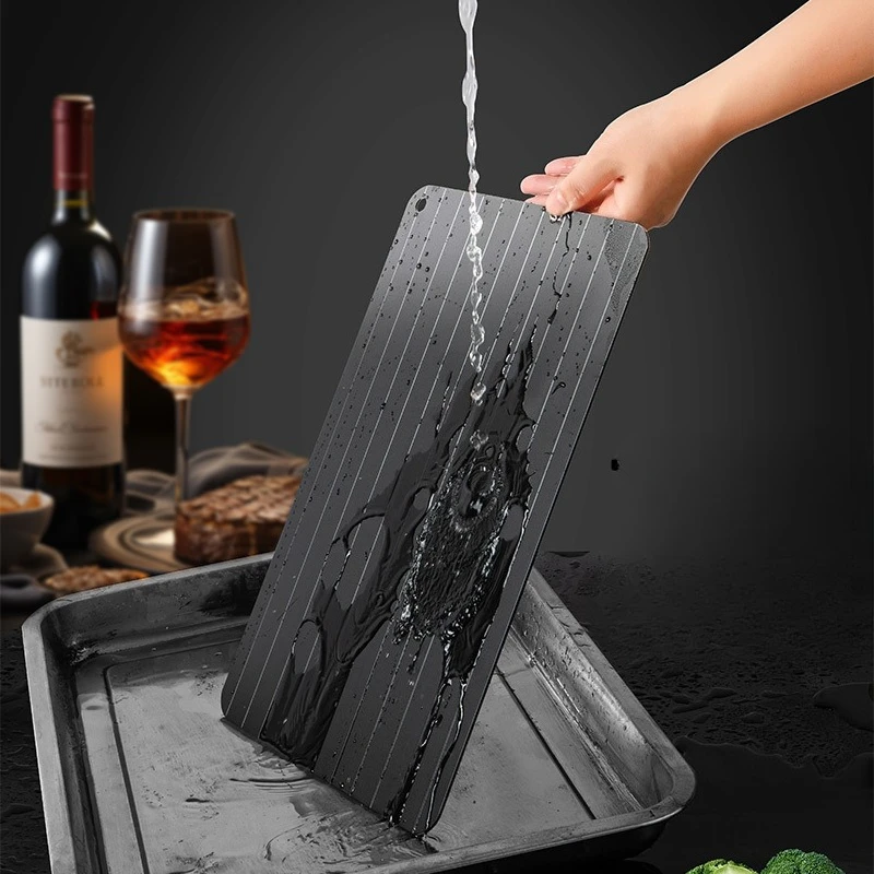 Food Gadgets Kitchen Tools Aluminium Fast Defrosting Tray Frozen Meat Thawing Fresh Healthy Rapid Defrost Plate