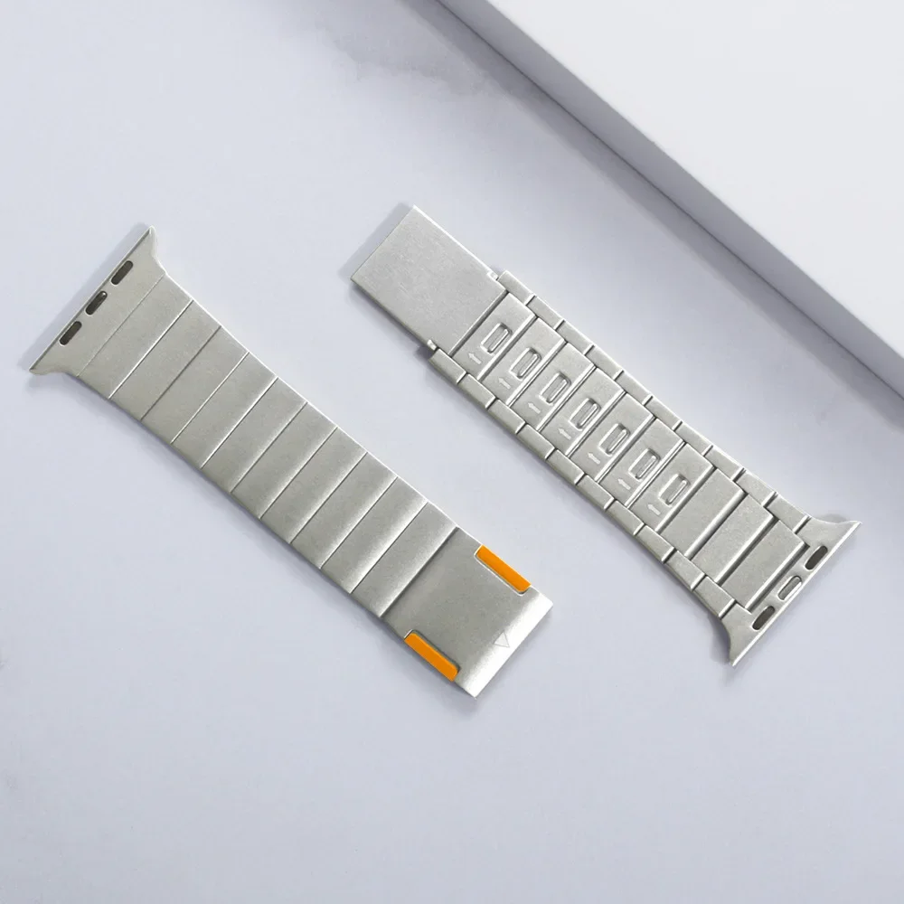 

Luxury Stainless Steel Strap for Apple Watch Band Ultra 49mm 45mm 44mm 42mm Titanium Color Magnetic Bracelet for IWatch 8 7 6 5