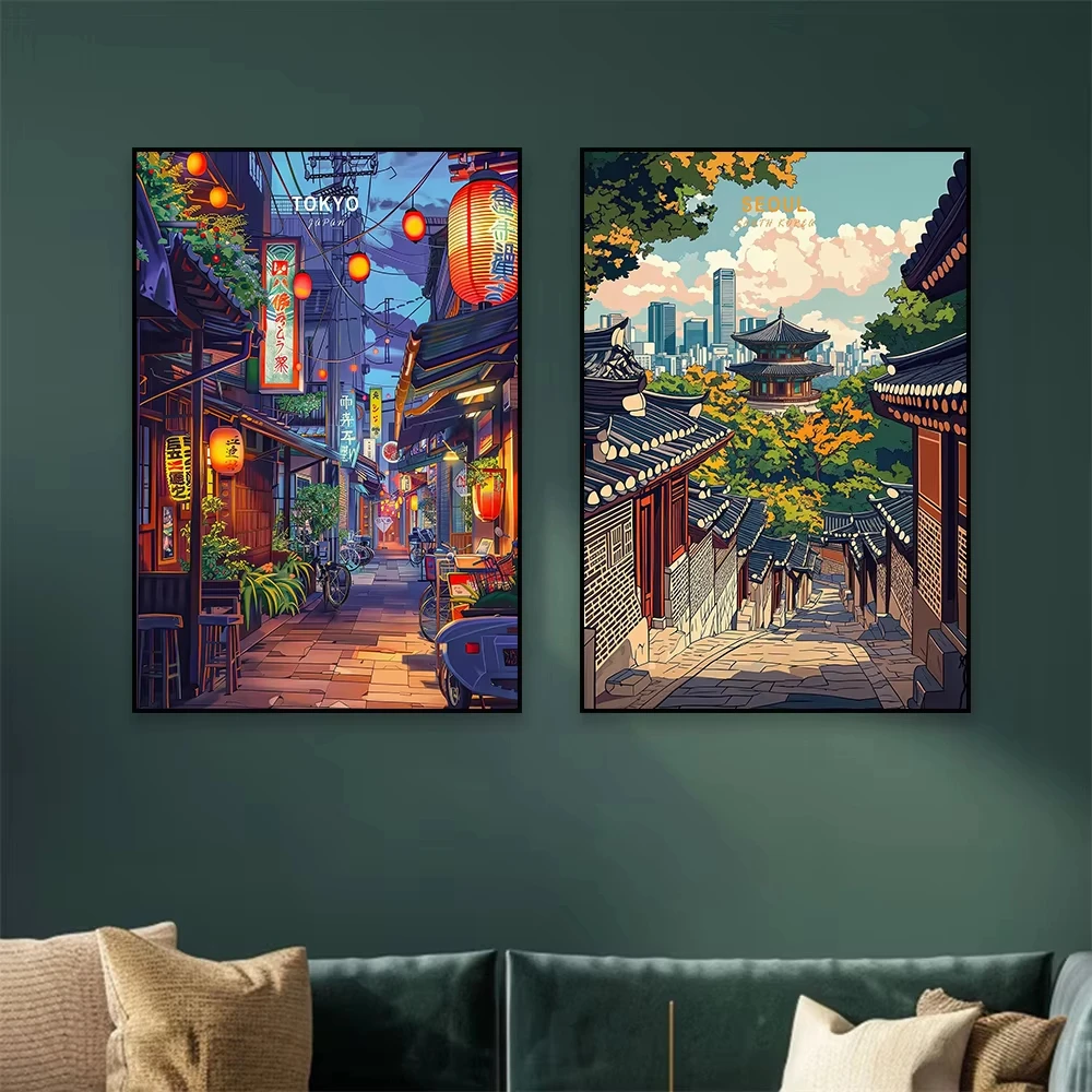 

500 1000 1200 2000pcs Jigsaw Puzzle Seoul South Korea Travel Poster Cityscape Art For Adults Home Wall Decor Birthday Gift