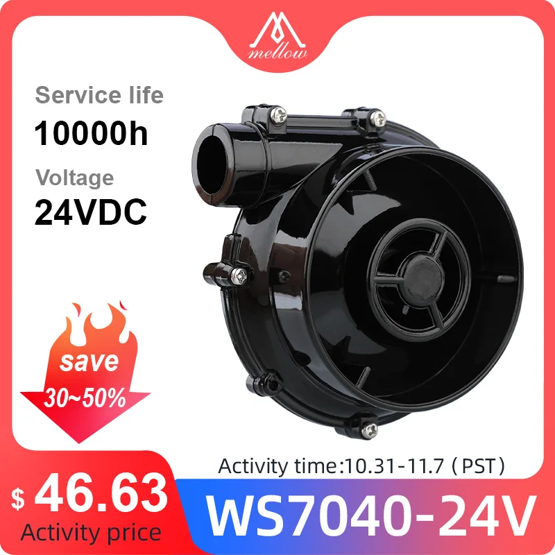 

Mellow 24V Brushless Centrifugal Air Blower DC WS7040 7040 Blower Fan 6.5kpa For VzBoT HevORT 3D Printer