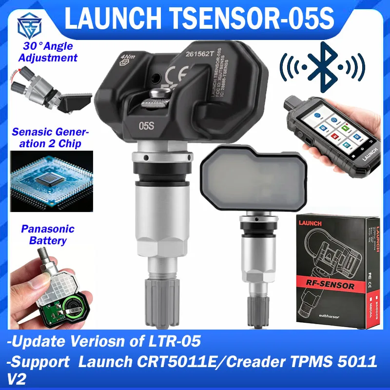 LAUNCH X431 TSENSOR-05S RF Sensor 315MHz 433MHz LTR-05S TPMS Sensor Tire Repair Tool Scanner Tire Pressure Sensor Tester Program