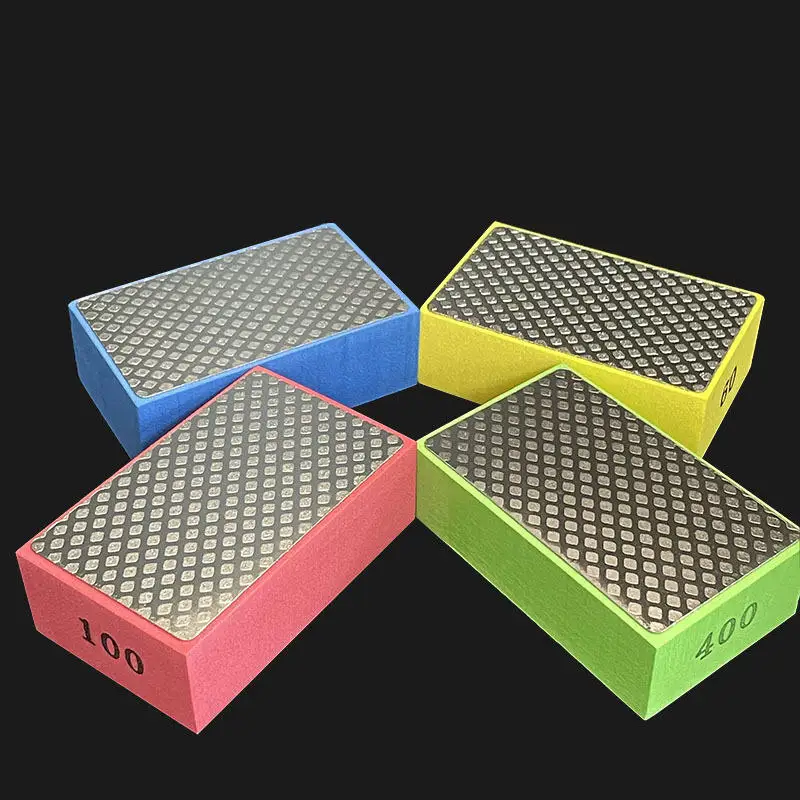 60/100/200/400# Diamond Hand Polishing Pads Tile Glass Abrasive Grinding Block Pad Stone Abrasive Sanding Disc Polisher Tool