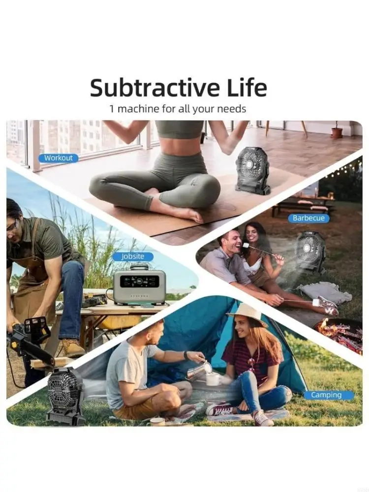 

Портативный вентилятор с светодиодным светом большой батареи вентилятор вентилятор пластинка для многократного использования в и