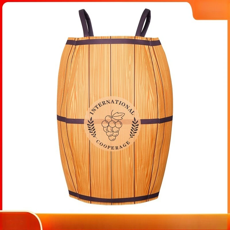 2025 زي برميل البيرة لعروض الحفلات |   زي تنكري لوعاء تخمير كوميدي مع أشرطة لعروض المسرح ذات الطابع