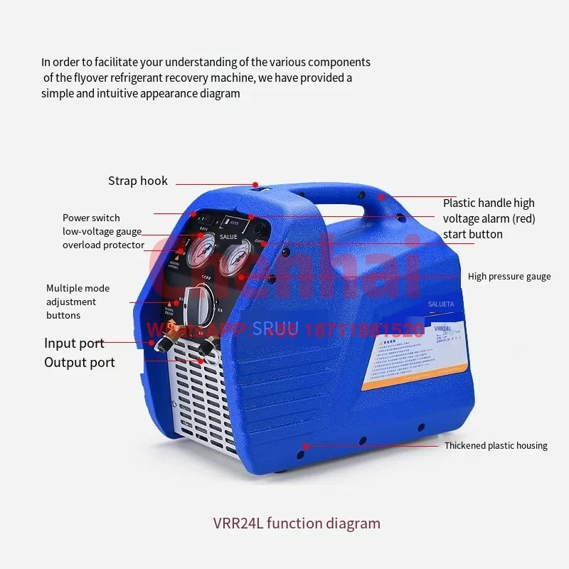 VALUE VRR12L Mini portable Refrigerant Recovery Unit air conditioning tool VRR24L/24C