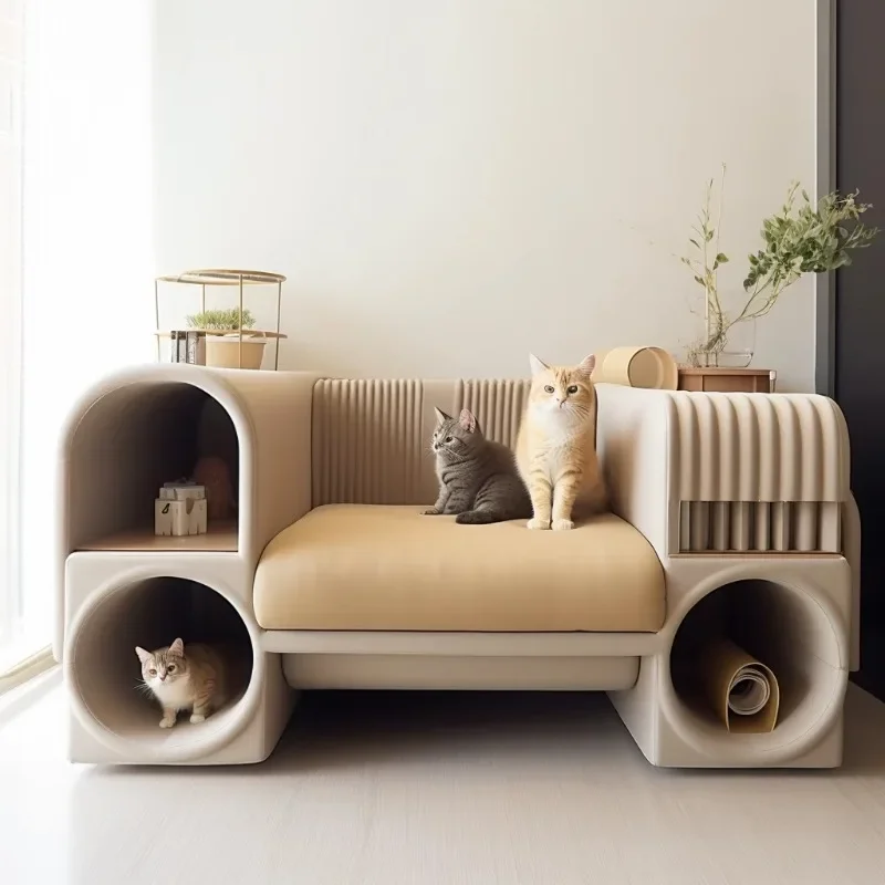 Bite-resistant and easy-to-clean thermal cushion, human and cat coexistence cat kennel sofa