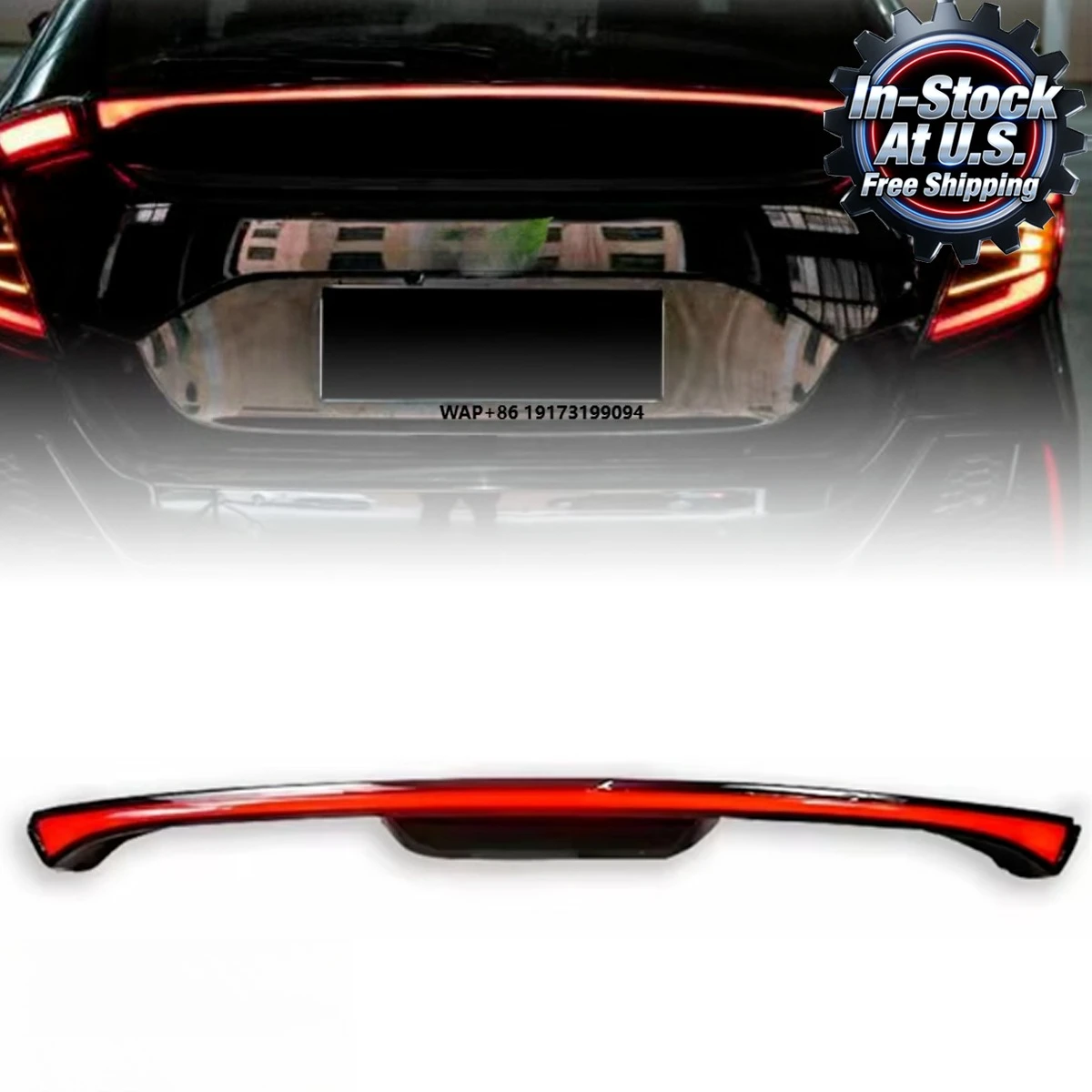 Car Rear Spoiler Lamp Accessory Part Tail Lamp Tail Light for  Hatchback 10th Gen