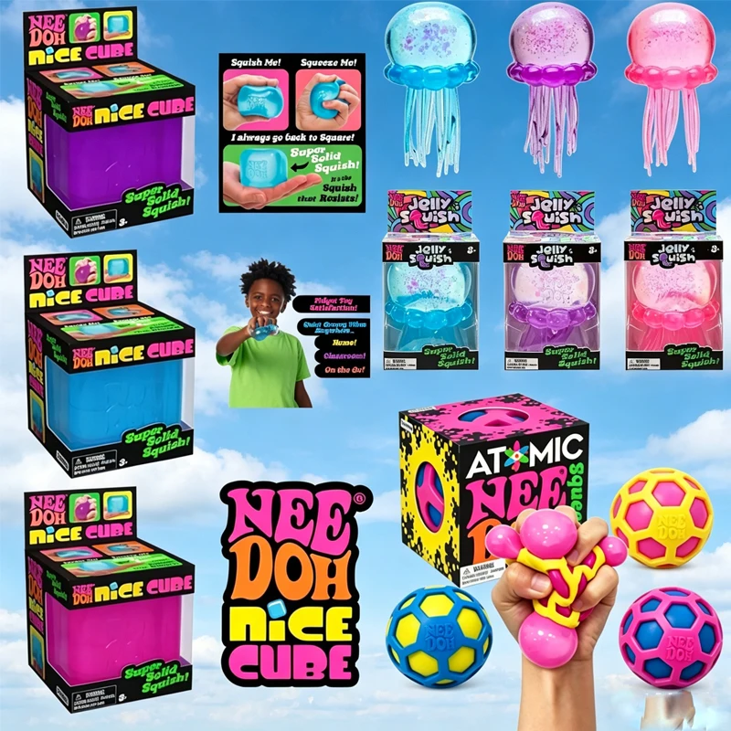 

NeeDoh Squishy Schylling Atomic Stress Relief /;Ball Squishies Blind Box Stress Relief Toy/ Sensory NeeDoh Fidget Toy Party Gift