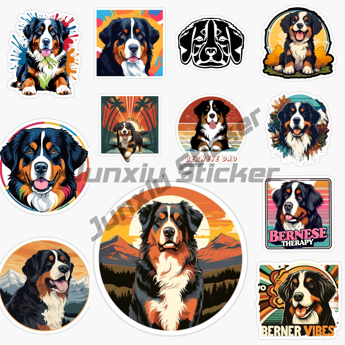 Bernese Mountain Dog Swiss Smart Flexible Alert and Kind Brave Dog Car Sticker Vinyl Self-Adhesive Decorative Decal