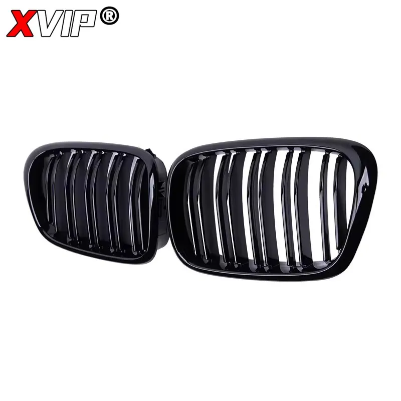 XVIP 탄소 섬유 더블 라인 스타일 어퍼 그릴, 싱글 라인 듀얼 슬레이트 그릴, BMW 5 시리즈 E39 1995-2003 528i 525i 540i 용